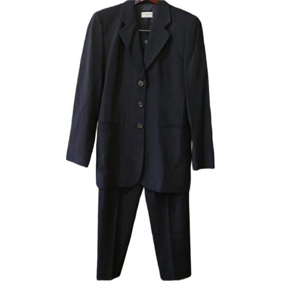 VESTIMENTA SPA Vintage Black Wool Pant Suit 3-Button Jacket Tailored 10 - Picture 1 of 16